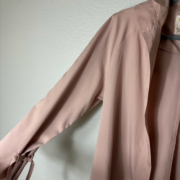 Vintage Weatherbee Lightweight Rain Coat/Hooded Coat from 80's/Beige/ Light Pink - Picture 6 of 9